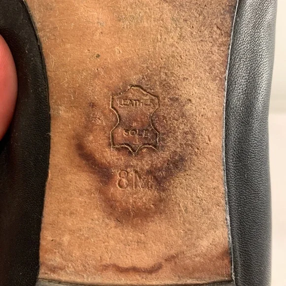 Tory Burch Black Flats with Silver sparkle logo design - Picture 9 of 9